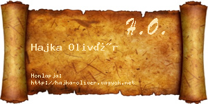 Hajka Olivér névjegykártya